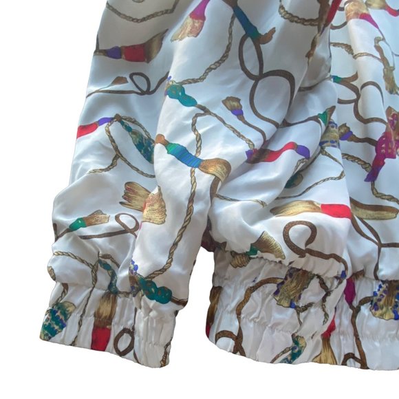 Bocoo Women's Silk Jacket Size XL Crazy Pattern Baroque Rainbow 80s Vintage 1984 - Picture 7 of 12